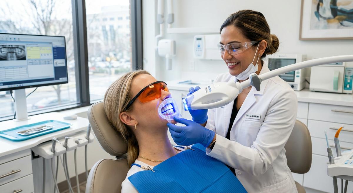 Professional teeth whitening treatment